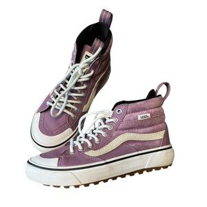 Vans MTE 2.0 Purple High-Top Sneakers with Cream Side Stripe